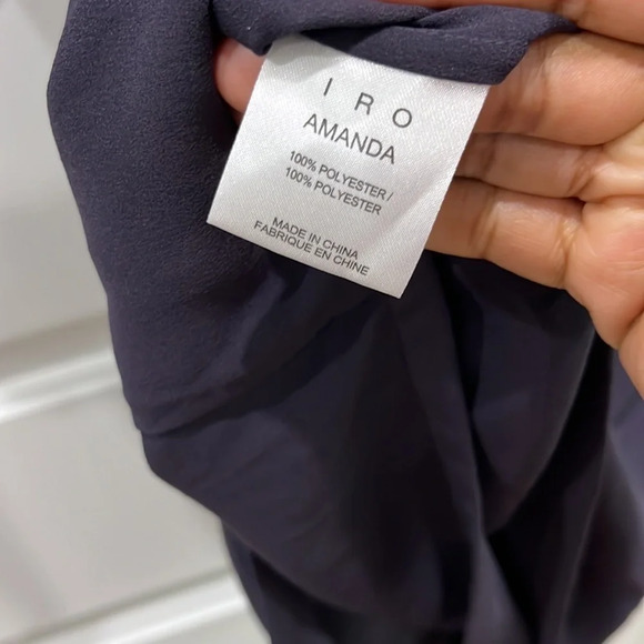 IRO Amanda Dark Purple Draped Crepe Mini Dress Sz 40 US Sz L - Picture 4 of 8